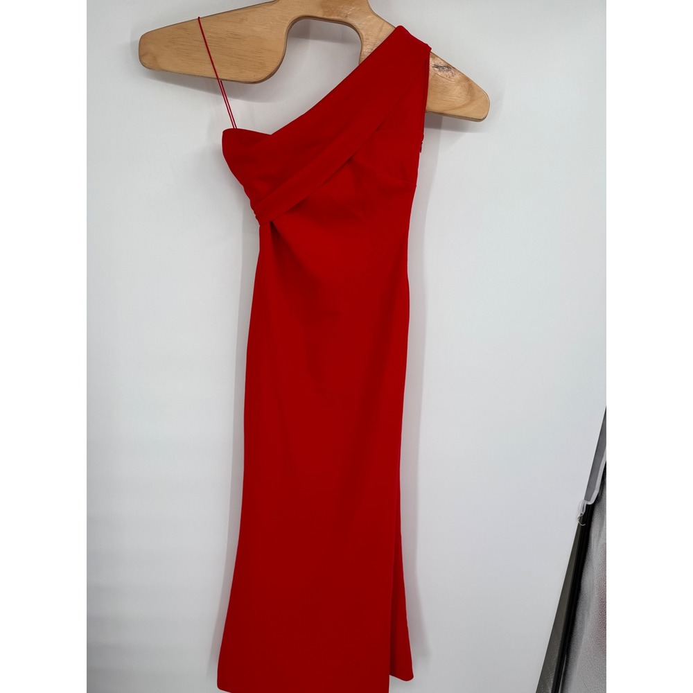 Likely Women's One Shoulder Driggs Sheath Dress Gown‎ Scarlet Red Size 4